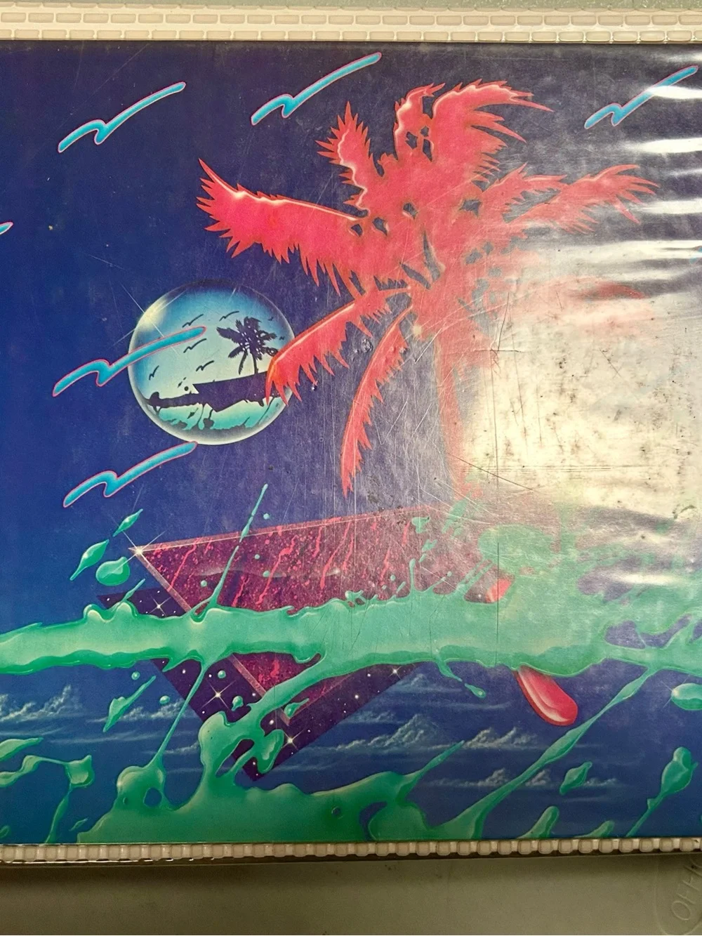 Vintage 90s Mead Trapper Keeper Designer Series Pink Palm Tree Binder